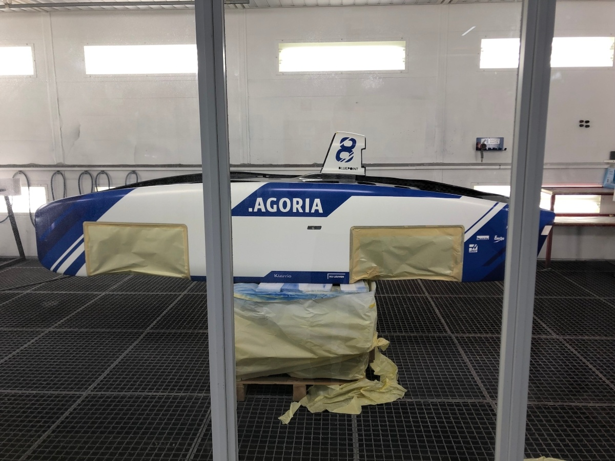 Cromax - Agoria Solar Team car BluePoint painted at the CTC In Mechelen Belgium.